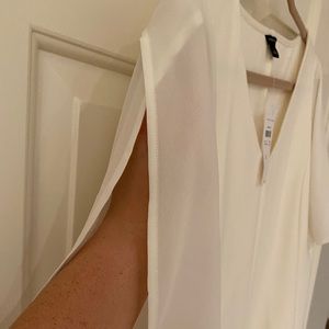 NWT Ann Taylor Ivory Top / Split sleeve detail / Rayon/Poly/Spandex fabric / L